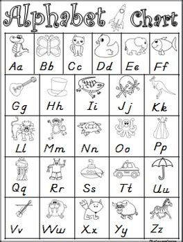 Alphabet Charts - Black and White, D'Nealian Print by Fun Classroom ...