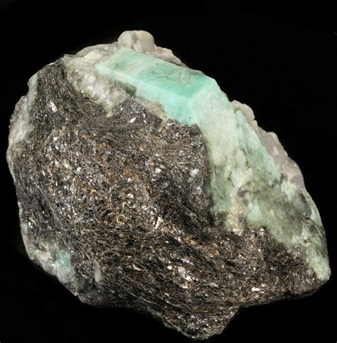 1.6" Beryl (Var: Emerald) Crystal in Schist & Biotite - Bahia, Brazil (#44126) For Sale ...