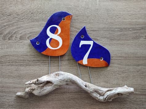 Custom House Numbers Blue Birds Ceramic House Numbers | Etsy