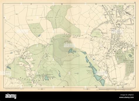 HAMPSTEAD HEATH Highgate Golders Green Hampstead Garden Suburb 1900 map Stock Photo - Alamy