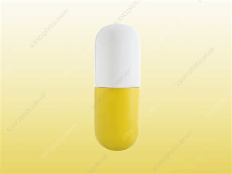 Yellow and white capsule - Stock Image - F022/2406 - Science Photo Library