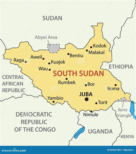 South Sudan, Juba - Capital City, Pinned On Political Map Stock Illustration | CartoonDealer.com ...