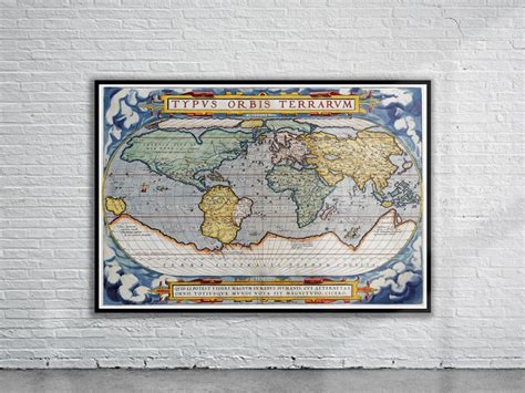 Vintage Ortelius World Map 1570