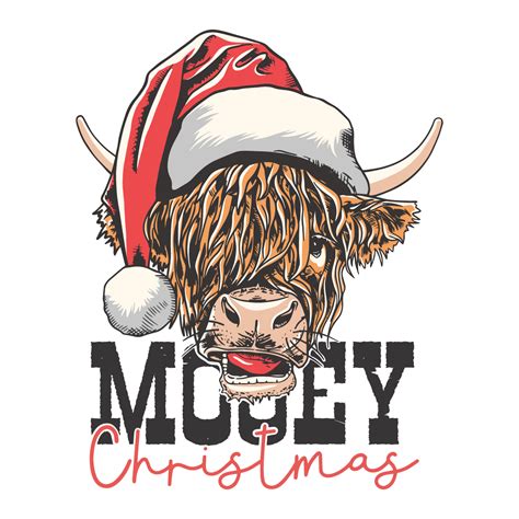 Vintage Western Mooey Christmas Cow SVG Digital Files - Wiki SVG