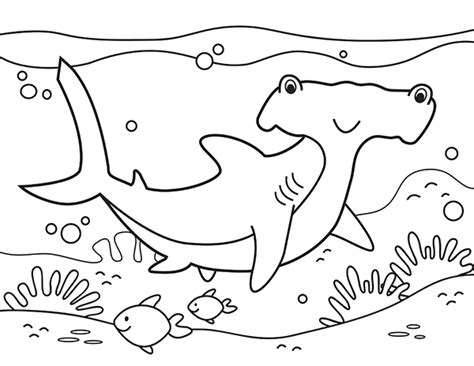 Printable Hammerhead Shark Coloring Page