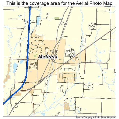 Aerial Photography Map of Melissa, TX Texas