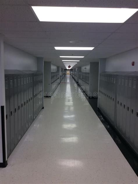 Empty school hallway. Empty high school hallway with grey lockers , #AFFILIATE, #hallway, # ...