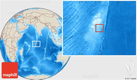 Shaded Relief Location Map of British Indian Ocean Territory