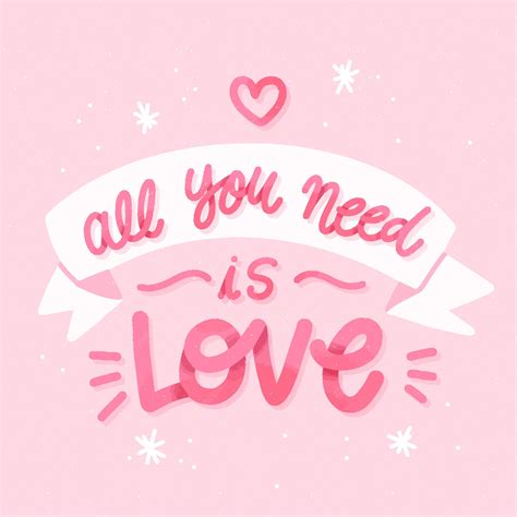 Free Vector | Wedding lettering background all you need is love