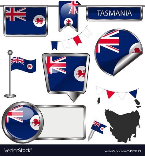 Flags tasmania australia Royalty Free Vector Image