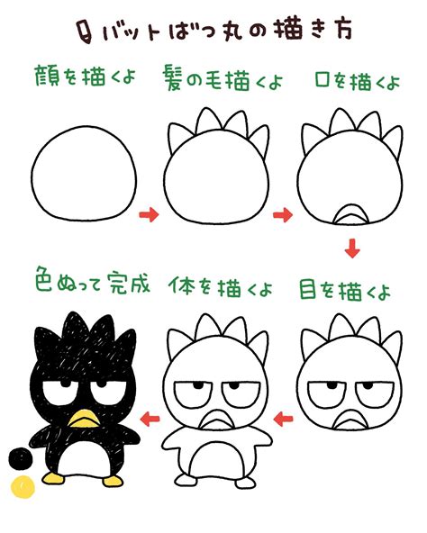 How to draw badtz maru 7 simple steps for creating cute badtz maru ...