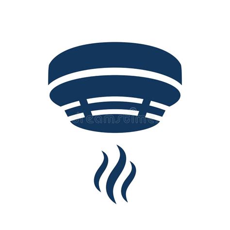 Smoke alarm vector icon stock vector. Illustration of blue - 103097229