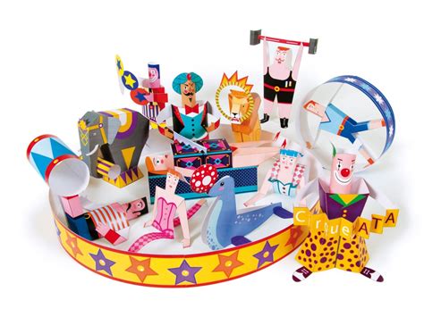 Circus DIY Paper Craft Kit 3D Paper Toys Colourful Cutouts to Assemble ...