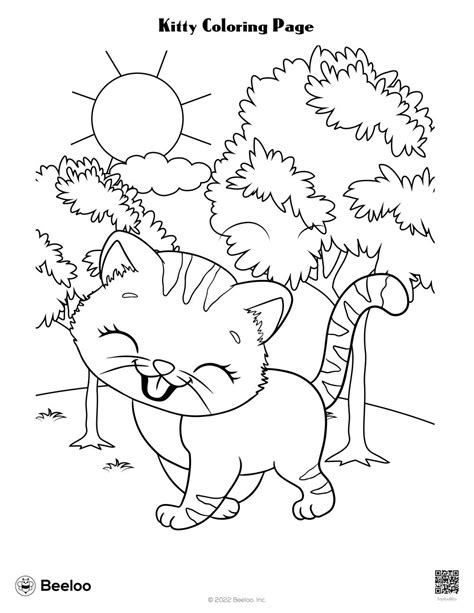 Kitty Coloring Page • Beeloo Printable Crafts for Kids