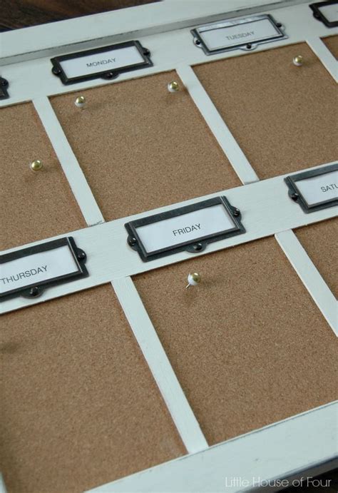 DIY Weekly Cork Board Organizer | Little House of Four - Creating a beautiful home, one thrifty ...