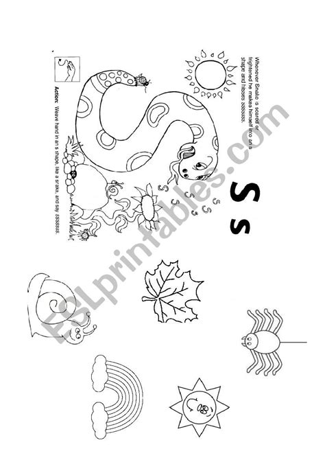 "S" Jolly phonics - ESL worksheet by BEANSMZN