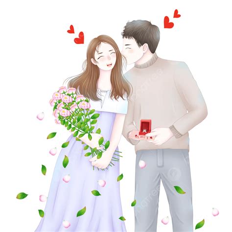 Couple Propose Hd Transparent, Valentines Day Couple Boy Propose To Girl, Valentine S Day ...