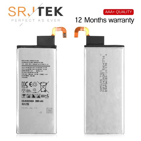 Srjtek For Samsung Galaxy S6 Edge Battery EB BG925ABE 2600mAh Replacement For Samsung S6 Edge ...