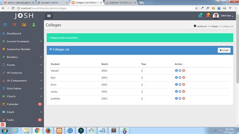CRUD - Laravel Admin Panel | Bootstrap Laravel CRUD Builder – JOSH