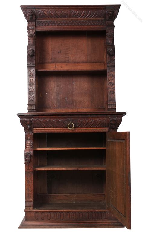 Carved Oak Bookcase - Antiques Atlas