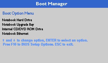 HP Boot Menu Key Windows 7