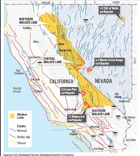 Northern California Earthquake Fault Map - Interactive Map Of Fault ...