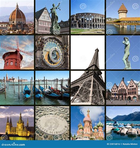 European Landmarks Collage Royalty Free Stock Image - Image: 23016816