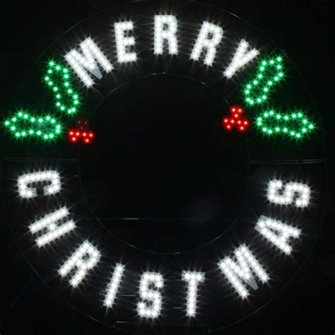 Red/Green/White LED Message - Merry Christmas Wreath-7407437UHO - The Home Depot