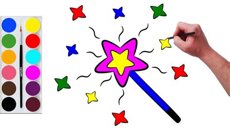 How To Draw and Color A Magic Wand - Drawing Tutorial For Kids - Step ...