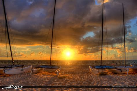 Sailboats at Fort Lauderdale Beach Park Sunrise | Royal Stock Photo