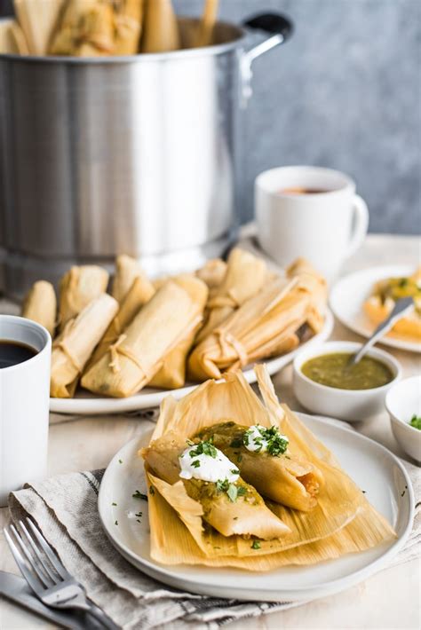 Green Chile and Cheese Vegetarian Tamales - Isabel Eats