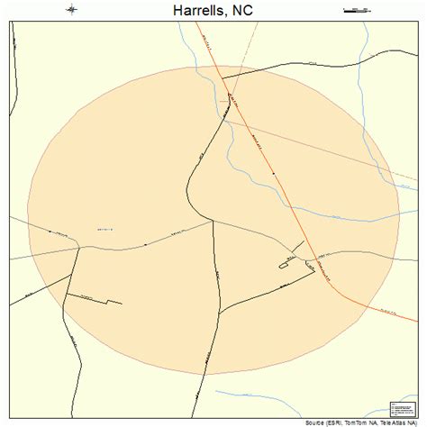 Harrells North Carolina Street Map 3729680