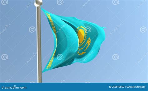 Kazakh Flag Waving in the Wind. Stock Footage - Video of kazakh, colors: 255519552