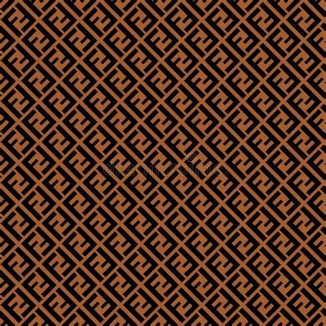 Seamless pattern with fendi logo. Design for fabric textile on brown background. royalty free ...