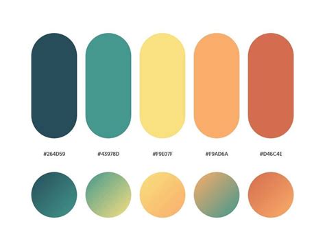 Green, yellow, orange color schemes & gradient palettes | Kombo warna ...