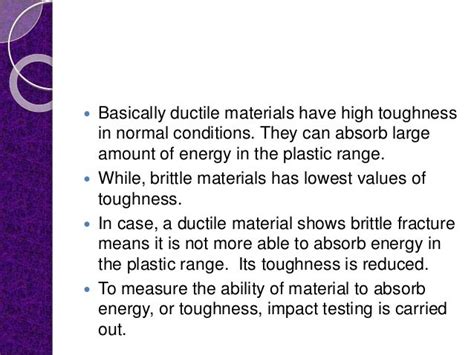 Ductile to brittle transition