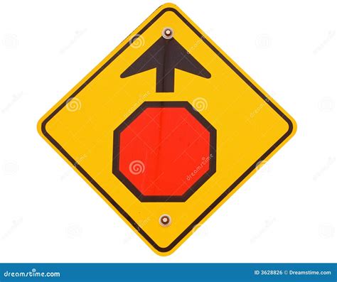 Stop Ahead - Real Road Sign With Clipping Path Stock Photo - Image of ...