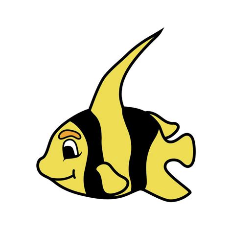 Yellow fish isolated 24618196 Vector Art at Vecteezy