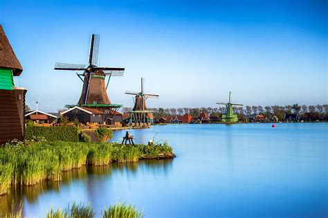 Windmills, Zaandam, Mill, Zaanse Schans, Netherlands, HD wallpaper | Peakpx