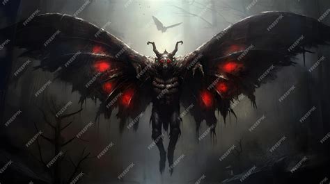 Premium AI Image | Mothman over the small American town Illustration ...