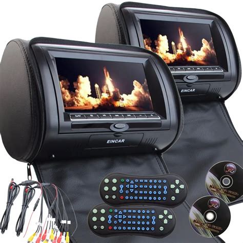 2x9" Car Headrest DVD Player HD 1080P Pillow Monitor Backseat Video ...