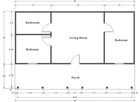 Hunting Cabin Kit- 2 Bedroom Log Cabin Plan