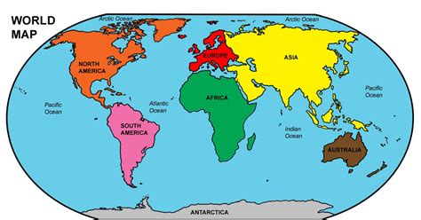 Clip Art World Map Oceans Color Labeled Abcteach Inside Clipartix | Sexiz Pix