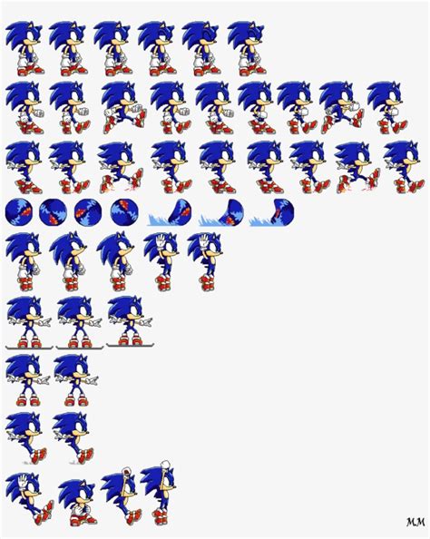 Sprite Sonic Png Clipart Sonic The Hedgehog Sonic Mania - Sonic Sprite Sheet Png - 900x1086 PNG ...