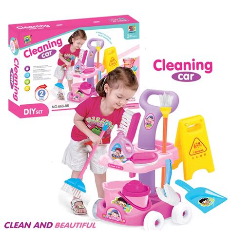 Hong's toys shop Children's pretend toy DIY mini cleaning set car ...