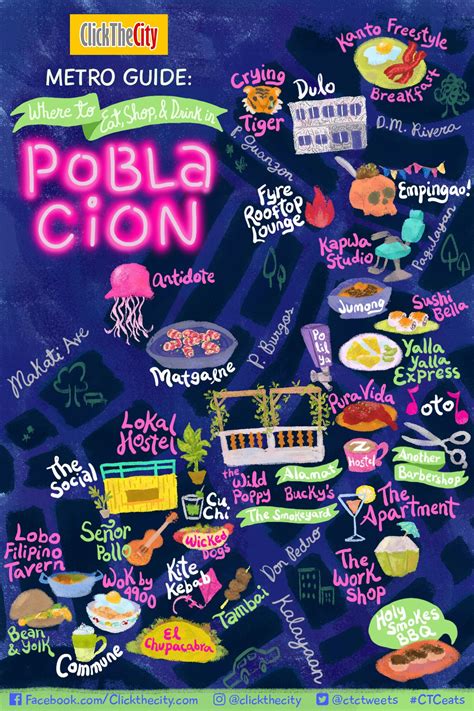 Poblacion, Makati Food Map (The Hungry Guide) | Food map, Fun cocktails, Food