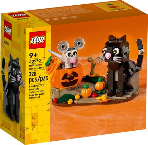 LEGO Halloween Cat & Mouse 40570 Building Kit, Whimsical Halloween Décor with Adorable Cat ...