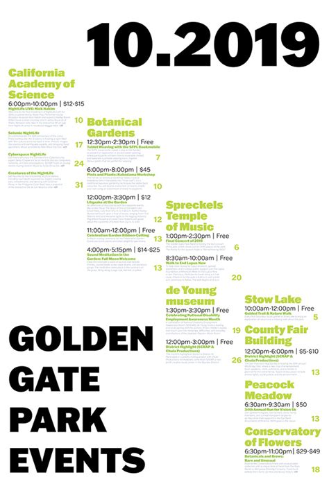 Golden Gate Park Events | Poster :: Behance