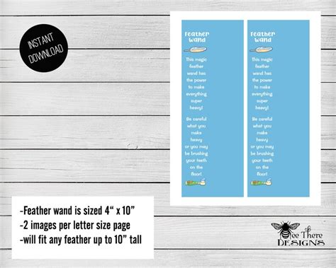 Bluey Feather Wand Party Favors Digital Download ONLY - Etsy