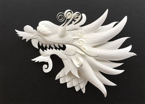 Dragon Paper Sculpture Kit PDF Instant Download Create Your Own Paper Sculpture Wall Art - Etsy